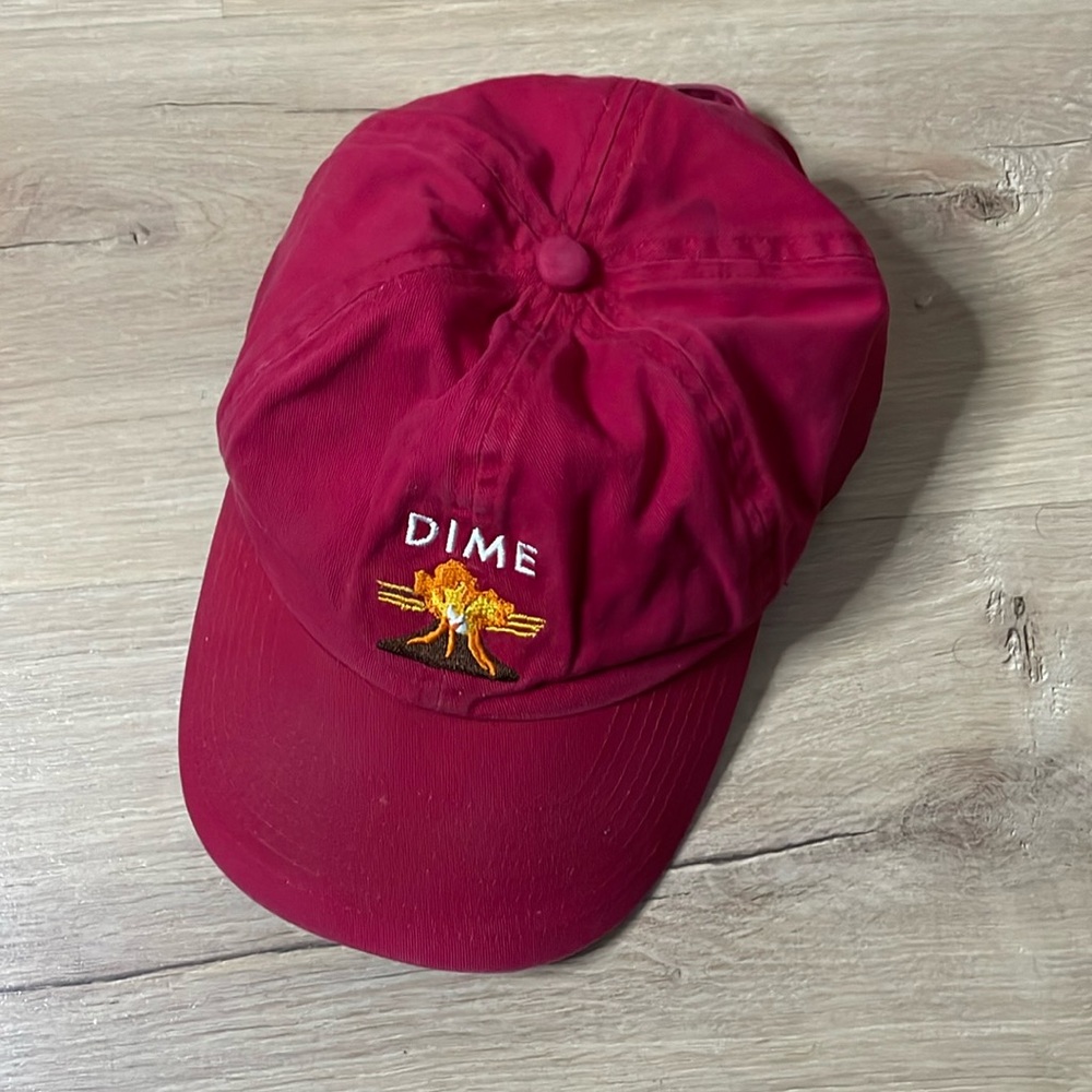 Dime Skateboarding Volcano Strapback Hat/Cap. Small-Medium. Red.